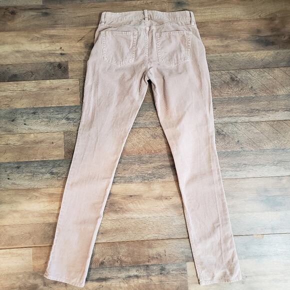 J. Crew City Fit Beige Corduroy Skinny Leg Regular Solid Jean-Style Pants 24 - Picture 5 of 7